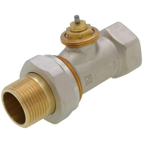 Honeywell Valve, image of a Honeywell plumbing valve with brass and metal components.