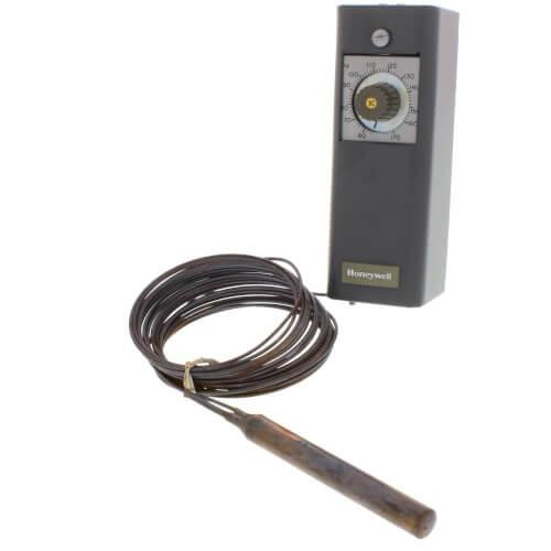 Honeywell Temperature Controller, digital device with a dial and sensor probe for temperature regulation and monitoring.