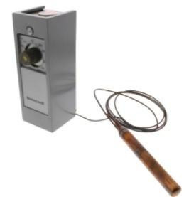 Honeywell product, industrial sensor device with a cylindrical probe and connecting wires.