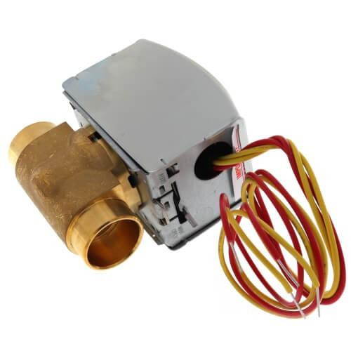 Honeywell valve, brass valve component with electrical wiring for control