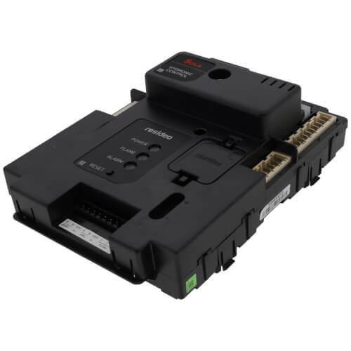 Honeywell industrial controller, black rectangular device with multiple ports and buttons for automation and control systems.