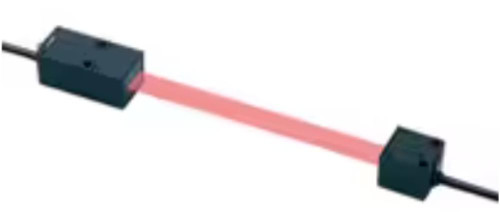 Keyence Laser Sensor, industrial laser sensor with red laser beam for precise distance measurement