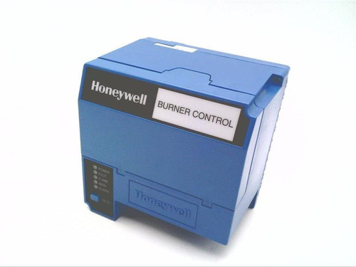 Honeywell burner control, a blue industrial device used for managing fuel burners.