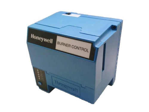 Honeywell Burner Control, blue electronic device for controlling industrial burners.