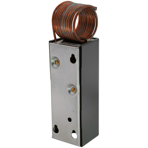 Honeywell product, metallic switch with a copper coil on top.