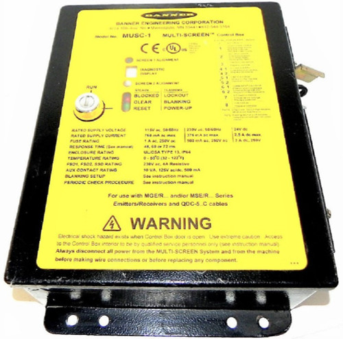 Banner MUSC-1 43842 Control Box for Multi-Screen Dual Safety Light Screen System [New]