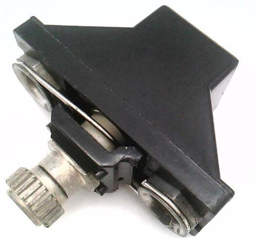 Allen-Bradley, industrial automation component with metal connectors and black plastic housing.