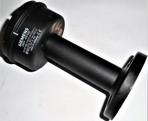 Siemens product, black cylindrical component with labeled specifications and CE marking, used in industrial or electrical applications.
