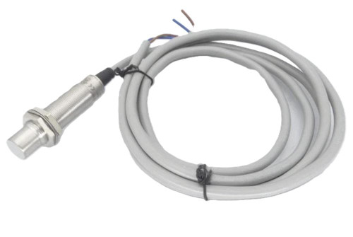 Allen-Bradley 871TM-B8N18-A2, industrial sensor and cable, white cable with cylindrical sensor head for automation and control systems.