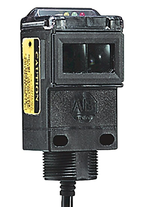 Allen-Bradley 49GRU-9200, industrial sensor or switch device with a black plastic body and a small display window, featuring multiple connection ports and indicator lights on top.