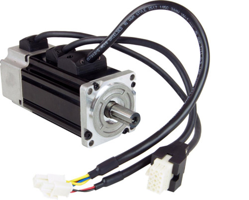 Applied Motion J0200-352-4-000, industrial stepper motor with wiring and connector for precise motion control.