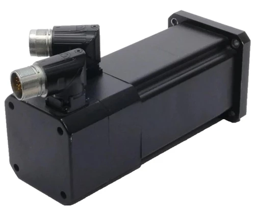 B&R Automation 8LSA86.E0020D10C-0, industrial automation component with black rectangular body and metallic connectors.