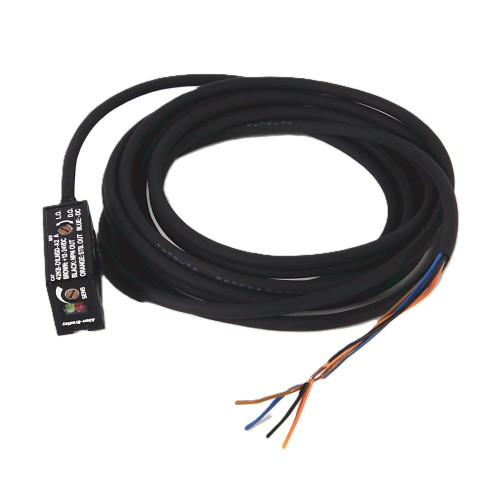 Allen-Bradley 42KB-D1LPEG, industrial sensor cable with black insulation and exposed wires for automation connections.