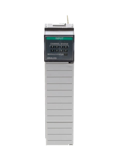 Allen-Bradley 1746-NI8, industrial input module with display screen showing channel and module status