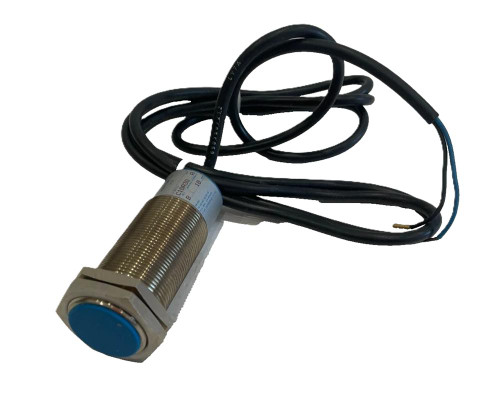 Allen-Bradley 871C-C10A30, industrial sensor with cylindrical metal body and attached black cable for automation applications.