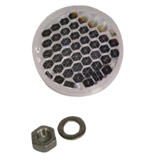 Allen-Bradley 92-105, industrial equipment part with hexagon pattern grille, nut, and washer for mechanical assembly.