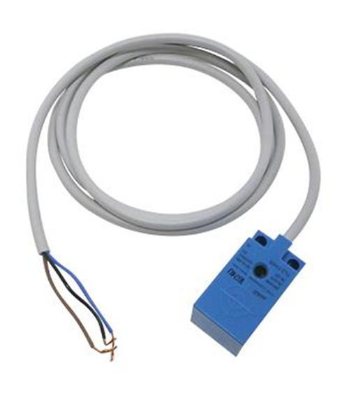 Azbil sensor, blue industrial sensor with cables for automation and control systems.