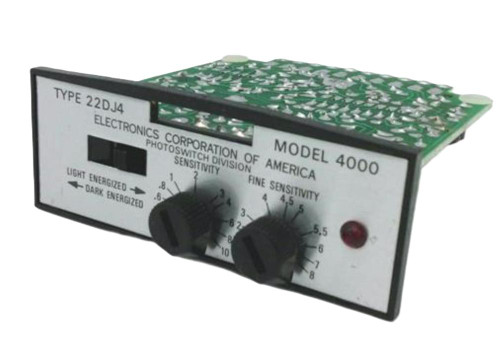 Allen-Bradley, Model 4000 photocell sensitivity controller with adjustment knobs and indicator lights.