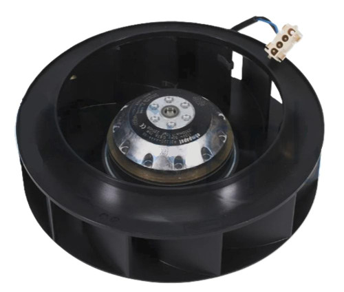 Allen-Bradley, industrial fan or blower with motor inside a black circular housing.