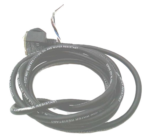 Allen-Bradley product, industrial control cable with black insulation and exposed wires