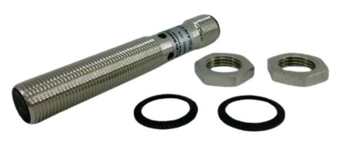 Allen-Bradley sensor, industrial metallic sensor with mounting nuts and o-rings for automation and control systems.