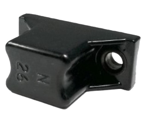Allen-Bradley N26, industrial sensor or component in black, rectangular shape with a round opening on the side.