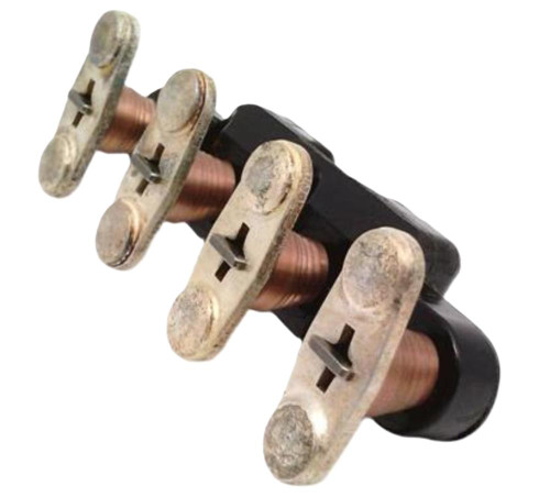 Allen-Bradley X-196818, industrial electrical component, mounting base with copper terminals and black insulator for automation system