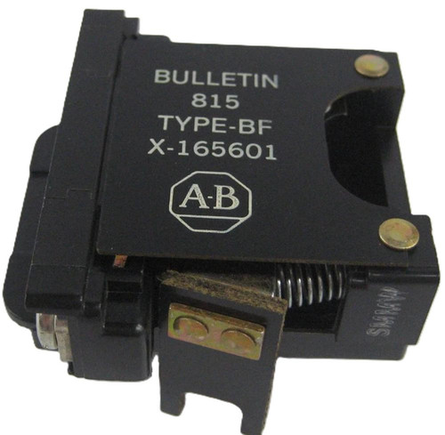 Allen-Bradley X-165601, industrial relay switch with black plastic housing and metal components for automation and control applications.