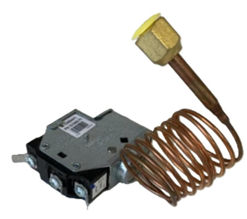 Johnson Controls P20GA-9024, HVAC refrigerant pressure sensor with copper coil and sensor component.
