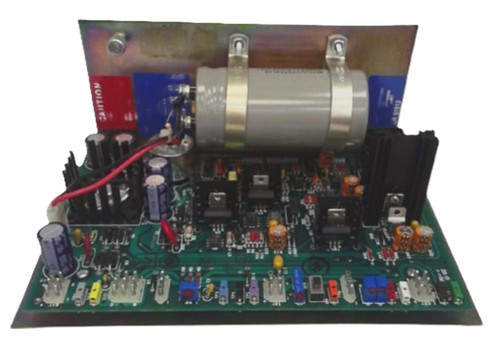 Johnson Controls RPA-105-701, electronic circuit board with a cylindrical metallic component and various electronic components and connectors.