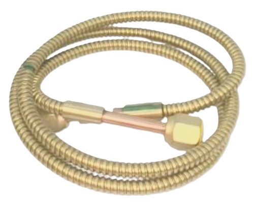 Johnson Controls SEC99AA-36, flexible metal hose for HVAC systems with brass fittings.