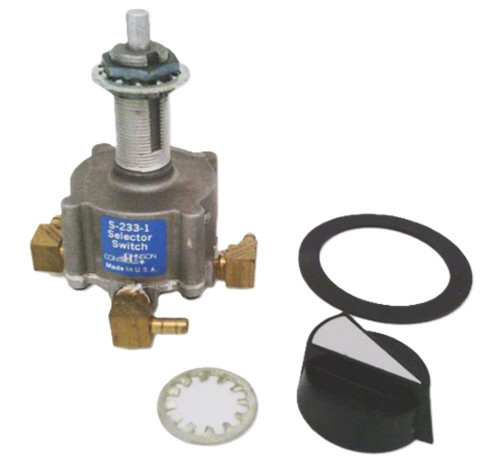Johnson Controls S-232-1 Selector Switch, mechanical control switch for HVAC systems with mounting hardware and sealing gasket included.