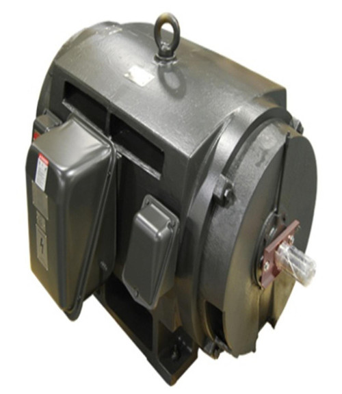 Toshiba 0204DPSA31A-P, industrial electric motor with metallic body and control boxes attached.