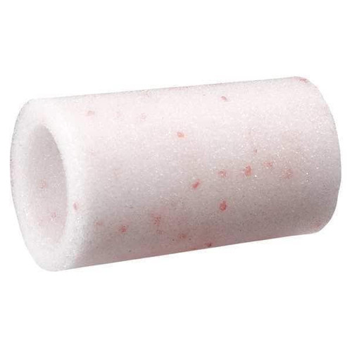 Johnson Controls A-4400-608, cylindrical white filter cartridge with pink specks for HVAC systems.