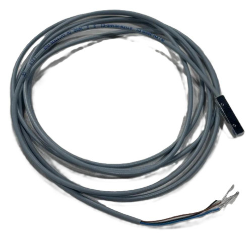 Allen-Bradley 871FM-M2NN5-E2, industrial sensor cable, long gray cable with connector and exposed wires at the end.
