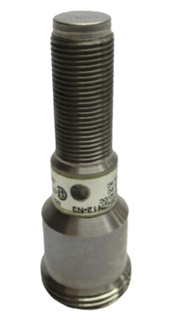 Allen-Bradley 871TM-BH2N12-N3, industrial sensor - cylindrical metallic sensor with threaded body for machinery automation.