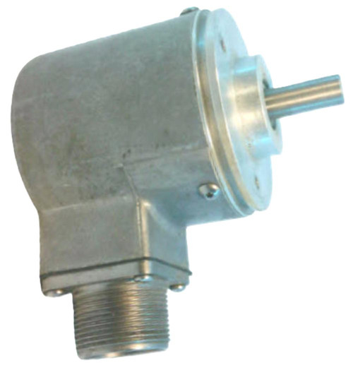 Allen-Bradley 845H-SJHZ14CMY2, industrial equipment component, metallic cylindrical part with shaft and threaded end.