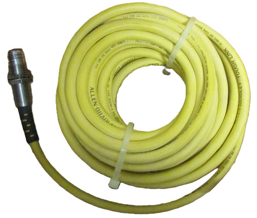 Allen-Bradley 871TM-BX15, industrial sensor cable, yellow colored sensor cable with connector.
