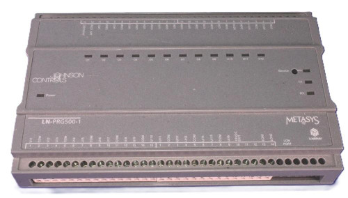 Johnson Controls LN-PRG500-1, industrial control module with multiple wiring terminals for automation applications.