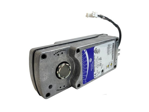 Johnson Controls M9220-GGA-YK10, industrial control module with metal casing and wiring, used in building automation systems.