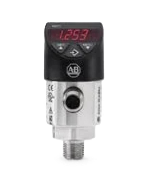 Allen-Bradley 836P-D2NMGB36PA-D4 Pressure Sensor, digital pressure switch with display and control buttons.