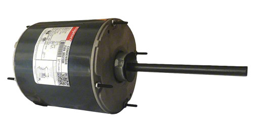 Dayton 3LU99BG, industrial condenser motor with a black finish and a long mounting shaft.