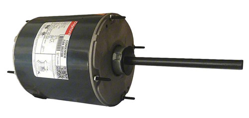 Dayton 3LU99BH condenser fan motor, industrial cooling fan motor with black shaft for HVAC systems.