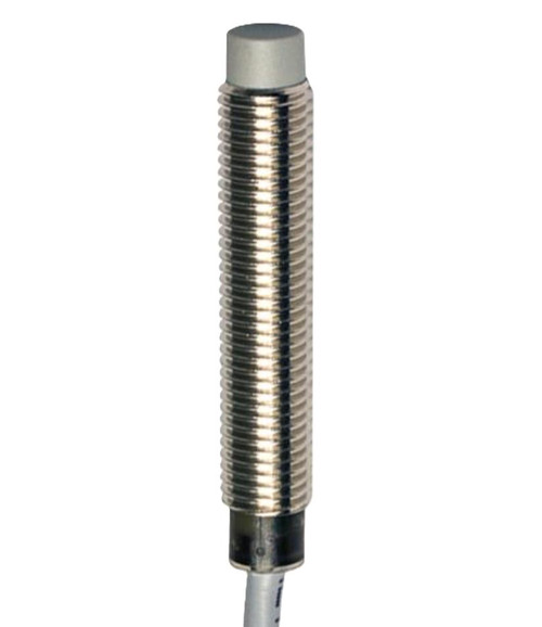 Automation Direct sensor, industrial stainless steel proximity sensor with threaded body and cylindrical shape.