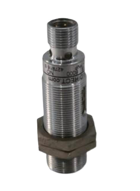 Automation Direct, industrial sensor with threaded metal body and electrical connectors for automation and manufacturing processes.