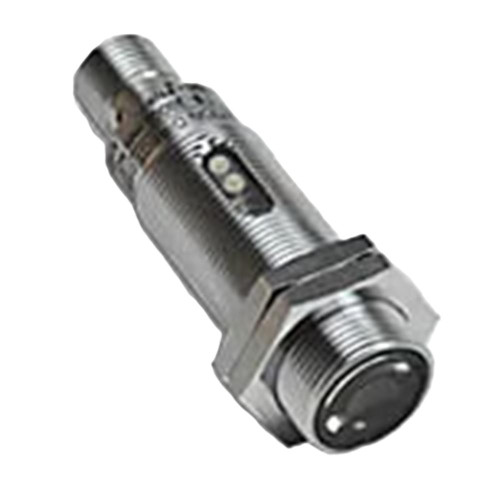 Automation Direct pressure sensor, metallic cylindrical industrial sensor with threaded end and LED indicator.