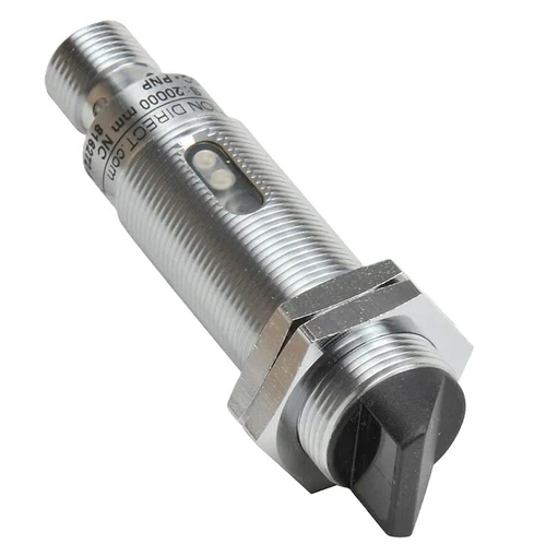 Automation Direct, industrial proximity sensor in metallic casing for automation and control systems.