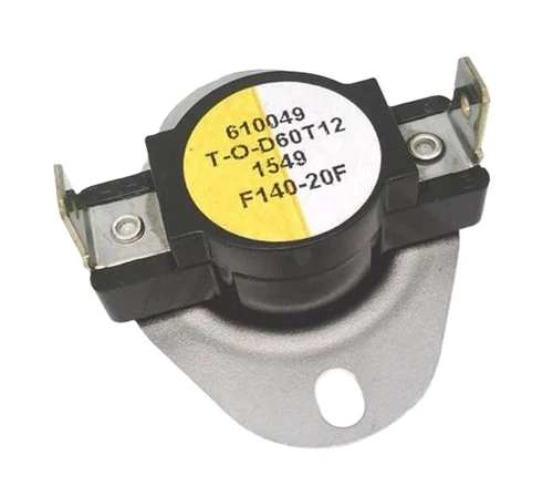 White-Rodgers, HVAC component resistor with black and yellow label, metallic mounting bracket, and electronic connections.
