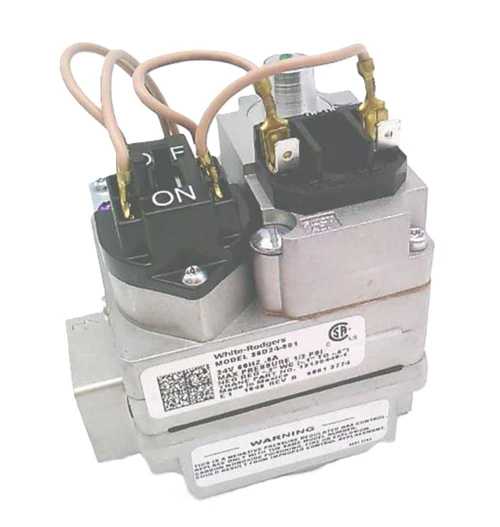 White-Rodgers, HVAC motor control relay with wiring and switch for heating, ventilation, and air conditioning systems.