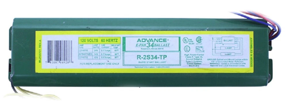 Advance Transformer R-2S34-T Ballast for 2 F40T12 Rapid Start Bulbs [New]